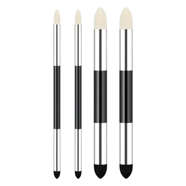 GUOOL 4 Pieces Artist Blending Sponge Pens Tools for Highlighting Smear Correcting Silver