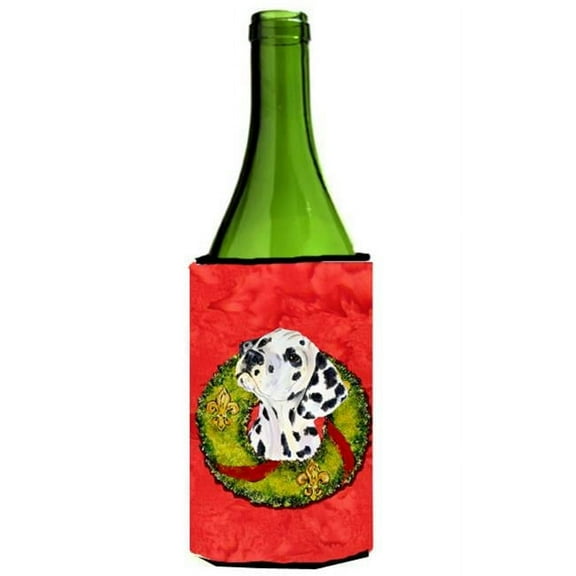 Dalmatian Christmas Wreath Wine bottle sleeve Hugger - 24 oz.