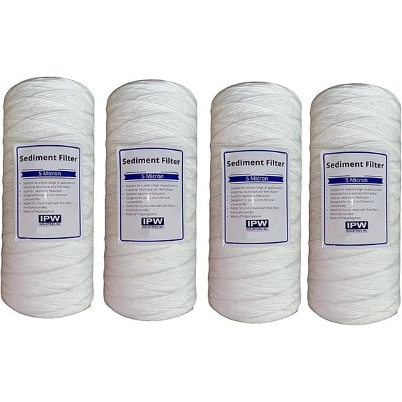 IPW Industries Inc.| Whole House Water Filter, Sediment Filter for Well Water, Pelican Water Filter PC40 10" x 4.5" - 5 Micron Water Filter Cartridge