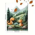 thumbnail image 3 of Qisvanset Framed Canvas Wall Art 12x16 Inch Watercolor Dinosaur Kids Girl Nursery Wall Art Print, 3 of 5