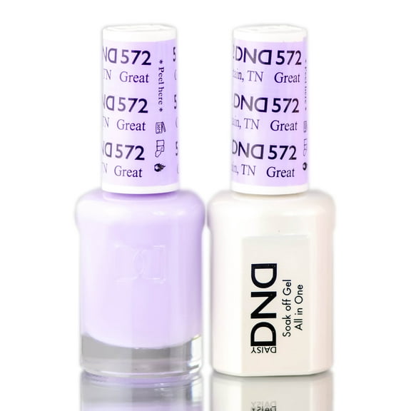 Daisy DND Purples Soak Off GEL POLISH DUO, All In One Gel Lacquer   Matching Nail Polish Color - Great Smoky Mountain (572)