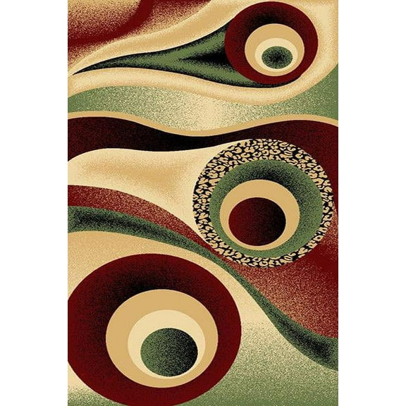 Premium 3D Hand Carved Modern 5x8 5x7 Rug Contemporary 1504 Burgundy Beige