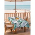 thumbnail image 2 of Outdoor Tablecloth with Umbrella Hole for Patio/Picnic/Party/Camping, Green Monstera Leaves Waterproof Table Cloth Rectangle Table Cover Washable, Tropical Blue Palm Leaf Botanical Summer (60"x 84"), 2 of 8