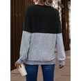 thumbnail image 3 of Blouse en Polyester pour Femmes Manches Longues Col en V Blouses Chemises Mode Hiver Manches Longues Col en V Confortable Débardeurs Réguliers Blouses pour Femmes Habillées Décontractées Grande Taille, 3 of 3