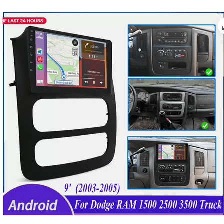 HUOEPU Car Radio Stereo for Dodge Ram 1500 2500 3500 2003-2005 with Wireless Carplay & Android Auto 9 inch Android 13 Touch Screen WiFi GPS Bluetooth,2 32GB