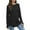 Black, variant on Uaswgudfs Womens Long Sleeve Tunic Tops Crew Neck Thumb Hole Shirts Curved Hem Oversized T-Shirts Black Tee L