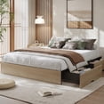 thumbnail image 1 of Bed Frame with 2 Storage Drawers, Wooden Low Profile Bed Frame, No Headboard, Wood Slat Support, Noise Free, No Box Spring Needed, Easy Assembly, 1 of 7