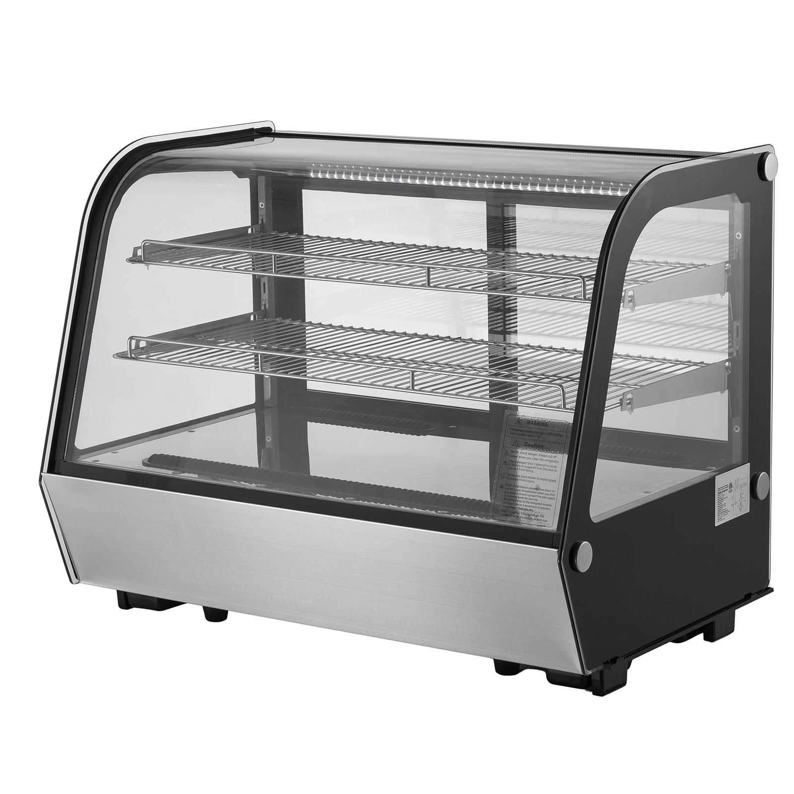 KFFKFF Chilled Display Unit, 5 Cu.Ft./146L Tabletop Dessert Showcase, Dual-Level Professional Display Fridge with Illuminated LED, Rapid Cooling, No-Frost Air-Circulation, Ideal for Bakehouse