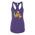 thumbnail image 2 of Wild Bobby, Colorful Rainbow Paint Love Streetwear Ladies Racerback Tank Top, Purple Rush, X-Large, 2 of 3