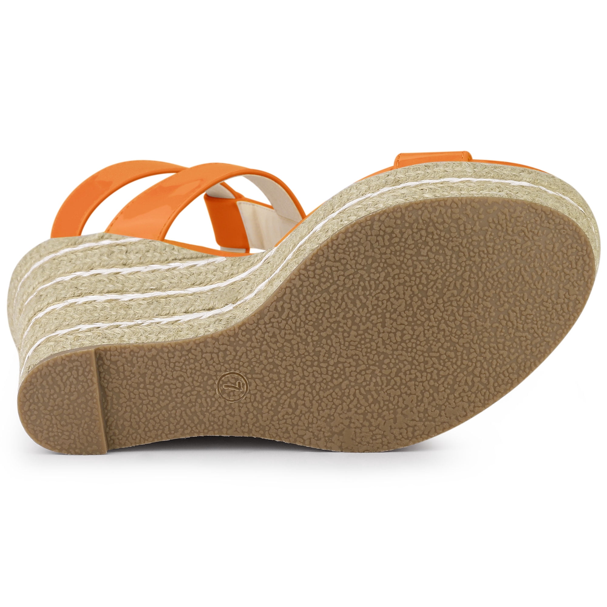 Unique Bargains Women's Strappy Espadrille Wedges Platform Sandals for Fashion Orange 6