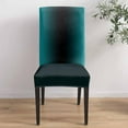 thumbnail image 4 of Chair Covers Ombre Black Teal Dining Chair Slipcovers Gradient Color Turquoise Stretch Removable Chair Seat Protector Party Decoration Set of 8, 4 of 6