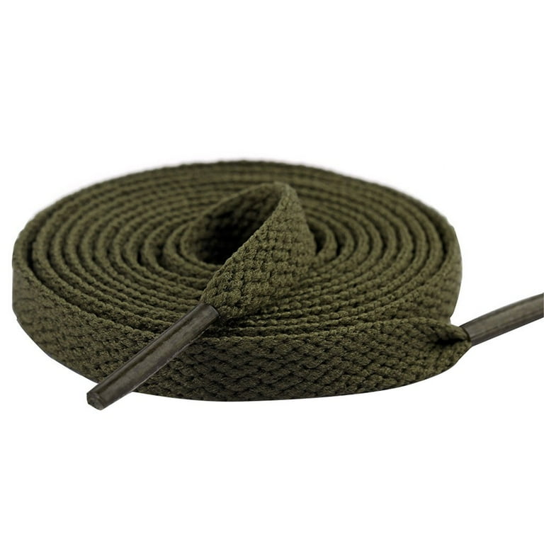 Dpityserensio 39.3In Flat Solid Color Shoe Laces 10 Colours Shoelaces Football Boots Trainer Shoes Army Green
