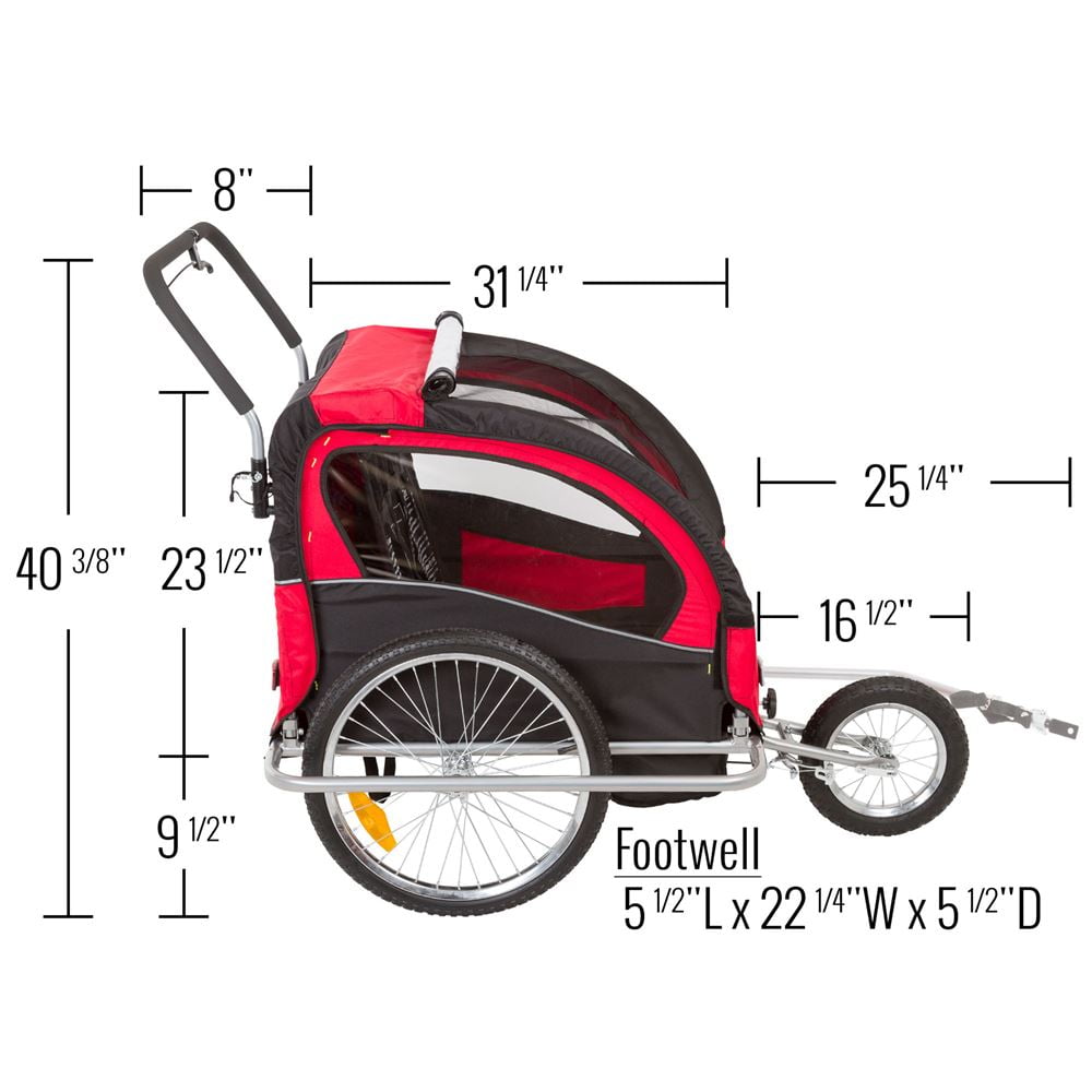 apex double stroller and bike trailer
