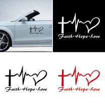 Walbest 5.75" x 3.54" 1Pcs Car Sticker - Red Jesus HOPE LOVE FAITH Prayer Creative Vinyl Decal Decor