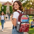 thumbnail image 3 of SEANATIVE Clear Backpack for Kids School Bag 17 Inch Large Capacity Bookbag Transparent Clear Bag Lightweight Casual Travel Beach Backpack for Teen Students, Leopard Bow Print Red, 3 of 7