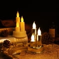 thumbnail image 3 of Sylvtty LED Flameless Candle Electronic Candle Light Flameless Pillar Candle Trio Tabletop Candle Light for Holiday Weddings Parties Centerpiece, 3 of 7