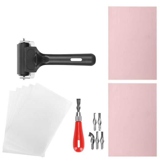 Conjunto de Fabricio de Seles de Bloques, Kit de Tallado de Goma, Kit de Herramientas de Inicio de Informe de Bloques con 6 Cuchillas de Talla para Grabar Manualidad de