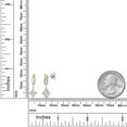 thumbnail image 6 of Gem Stone King 925 Silver and 10K Yellow Gold White Moissanite and White Lab Grown Diamond Dangle Earrings for Women | 1.65 Cttw | Gemstone Birthstone | Princess 5MM, 6 of 6