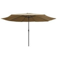 thumbnail image 2 of vidaXL Garden Parasol Taupe 100% polyester fabric, metal pole Large, 2 of 7