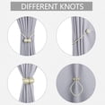 thumbnail image 4 of Abrazaderas magnéticas para cortinas, modernas, con hebillas y cuerdas tejidas para cortinas de ventana (paquete de 2, beige), 4 of 5
