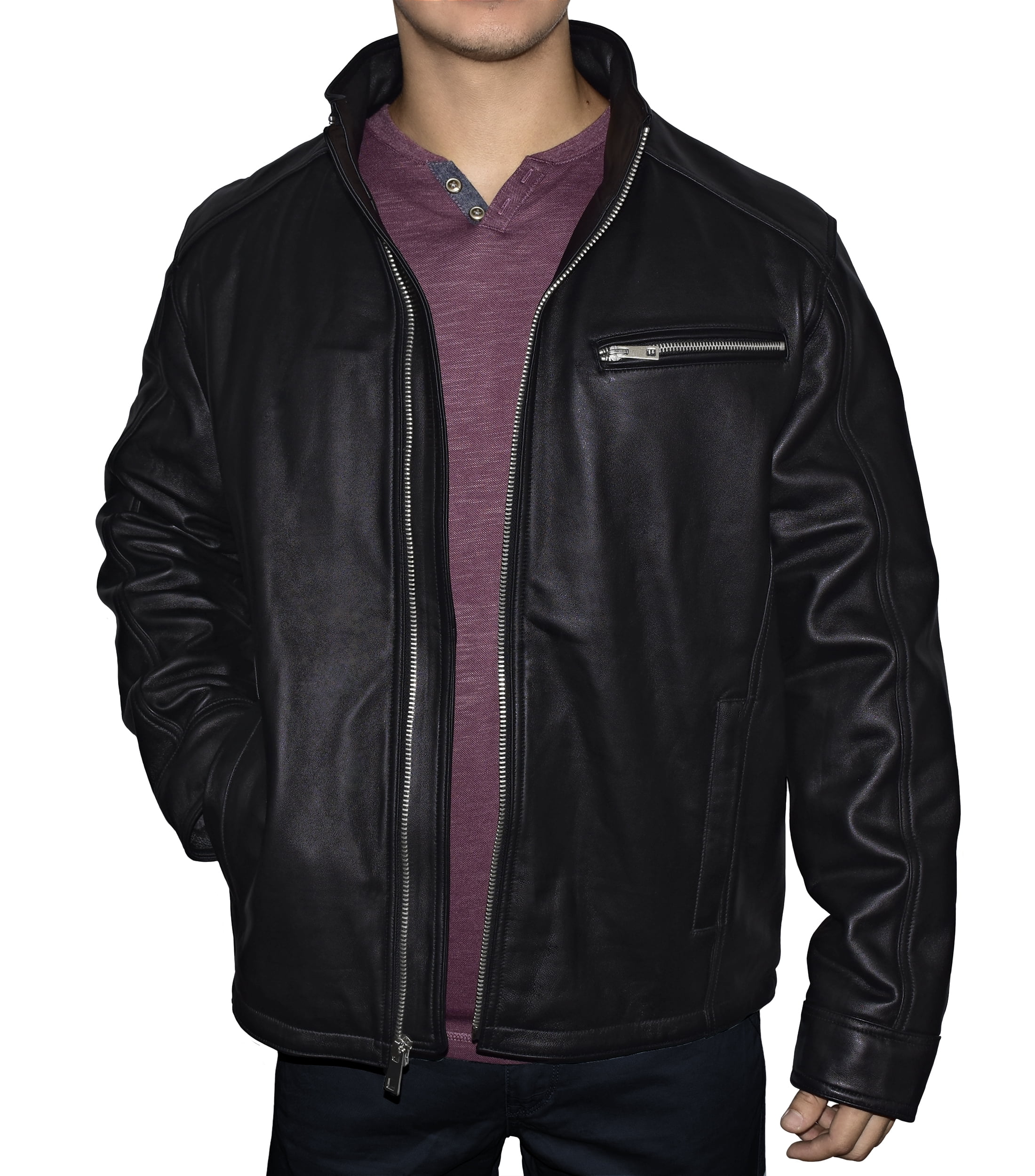 Victory Outfitters Mens Genuine Leather Bomber Jacket