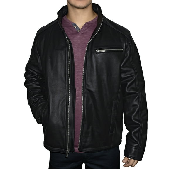 Victory Outfitters Men's Genuine Leather Quilted Lined Racing Jacket