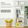 thumbnail image 4 of HOMCOM 4-Tier Open Bookshelf Home Office Bookcase with Door for Living Room, 4 of 10
