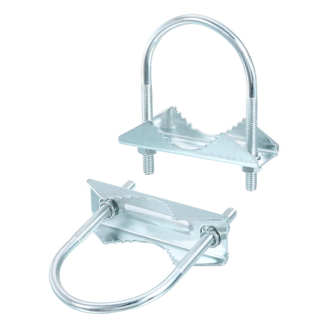 Kit de soporte de mástil de antena de 2 piezas con soporte en forma de V y abrazadera U-Bolt M6x52x90mm