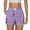 Purple, variant on Women’s Casual Gingham Print Shorts, Elastic Waist Button-Front Shorts with Side Pockets, Multi-Color, S/M/L/XL/XXL