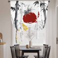 thumbnail image 3 of Black White Botanical Balloon Curtains 63 Inch Length for Living Room/Bedroom, Red Moon Ink Wash Art Rod Pocket Privacy Door Curtains Decorative Tie Up Shade for Window 52"x63", 3 of 8