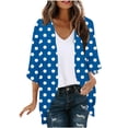 thumbnail image 1 of Mujeres de Manga Larga Tops Casual Impreso Suelto Cubrir Blusa de Cardigan Primavera Verano, 1 of 5