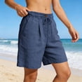 thumbnail image 5 of Horkkom High Waisted Shorts Women Drawstring Solid Color Straight Leg Shorts Loose Summer Comfy Shorts, S-3XL, 5 of 6