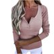 thumbnail image 1 of Blusa de manga larga con cuello en V para mujer, sexy, informal, de color sólido, a la moda Fridja hkj3529, 1 of 8