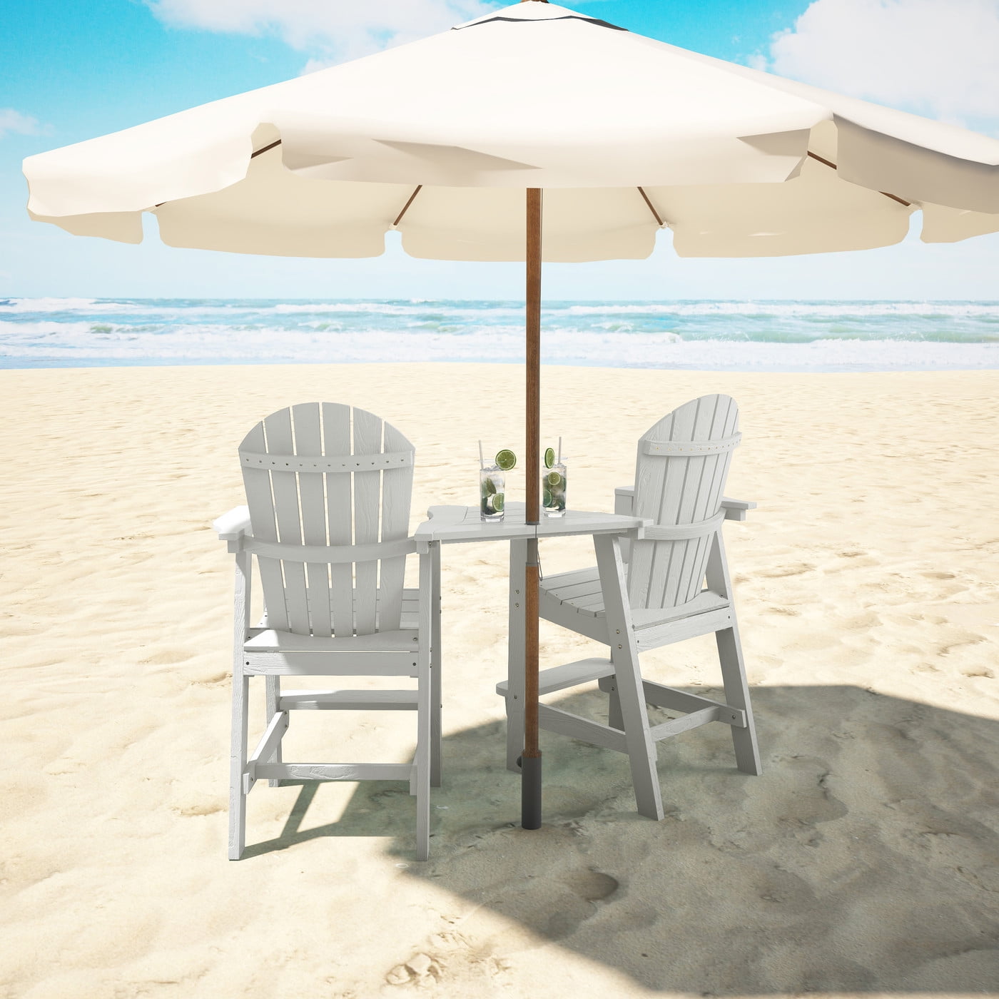 Musser Outdoor Adirondack Chair Set Of 2 Wooden Patio Chair Lounge Chair White