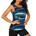 thumbnail image 2 of Daiia Vintage Colorful Patterned Dolphin Printed Womens Workout Tops for Women Quick-dry Tank Tops Mesh Yoga Shirts Athletic Running Tank Tops Sleeveless Gym Clothes-Large, 2 of 7