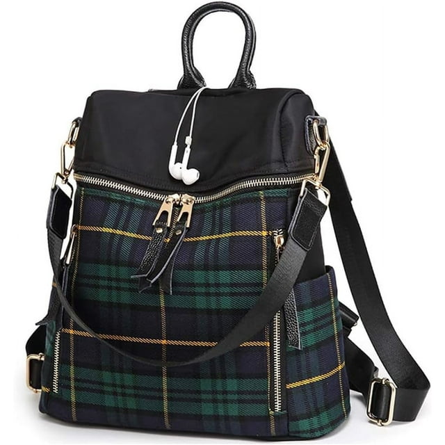 Sac à Dos à Carreaux Rouges pour Femmes, Mode Décontractée, Sac de Jour, Double Usage, Sac d'Épaule de Voyage, Sac à Dos