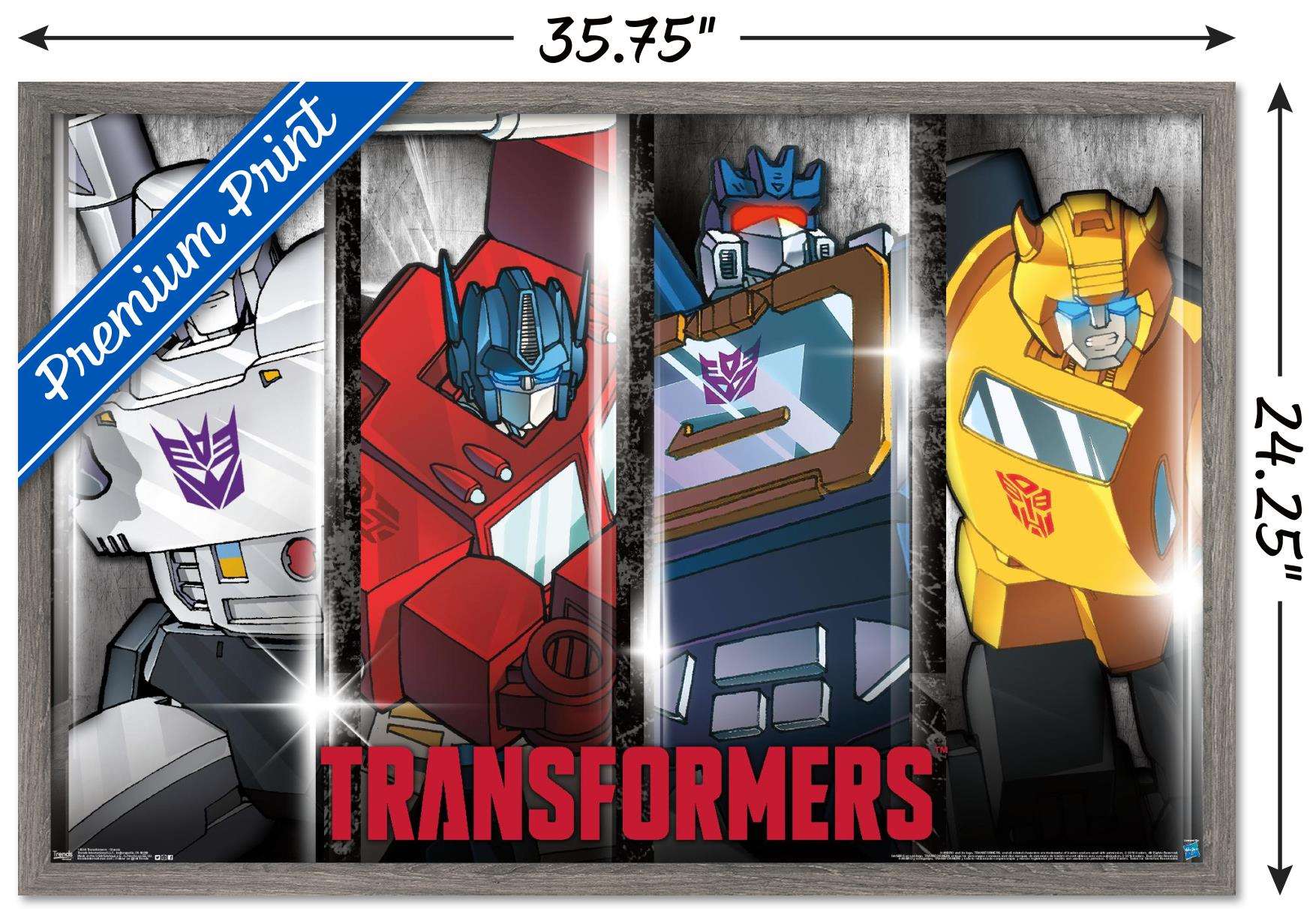 Hasbro Transformers - Classic Wall Poster, 22.375" x 34", Framed