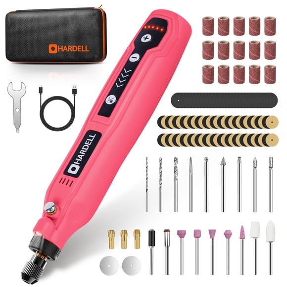 HARDELL Mini Cordless Rotary Tool, 5-Speed 3.7V Rechargeable Rotary Tool Kit with 69 Accessories, USB Charging Multi-Purpose DIY Tool for Sanding, Po