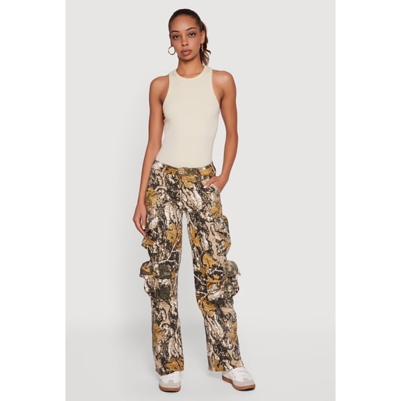 Women's Trendy Hunter Camo Straight Leg Cargo Pants