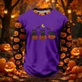 thumbnail image 2 of XUANTAOO Kids Halloween T Shirt Cute cartoon style Purple Long Sleeve Pumpkin Ghost Print Tee Boys Girls Halloween Shirt Size 6-7 Years, 2 of 5