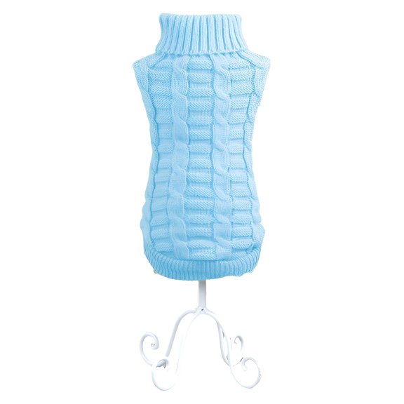 TELOLY 1Pcs Dog Sweater,Polyester Dog Sweaters for Medium Dogs Boy,Small Dog Sweater,Blue,M