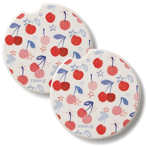 Thirstystone Cherry Stars 2 Pack Absorbent Car Coasters