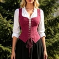 thumbnail image 2 of Women's Sleeveless Western Cowgirl Rodeo Outfit Lace Up Vests Tops Renaissance Business Casual Country Concert Costume Outfits, 2 of 9