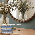thumbnail image 2 of SANGNI 30" Round Solid Wood Beaded Frame Mirror for Bathroom, Entryway, Living Room, 2 of 9