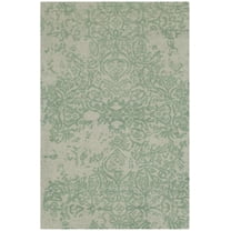 SAFAVIEH Restoration Vintage Amelia Floral Wool Area Rug, Grey/Turquoise, 2' x 3'