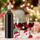 thumbnail image 1 of Funda de botella de vino navideño con barba de Papá Noel y adorno de muñeco de nieve - Blanco, rojo, marrón - Decoración festiva de mesa (9x8x3cm), 1 of 6