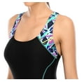 thumbnail image 6 of Women's Print Unitard Athletic Swimwear Racerback One Piece Swimsuit, 6 of 7