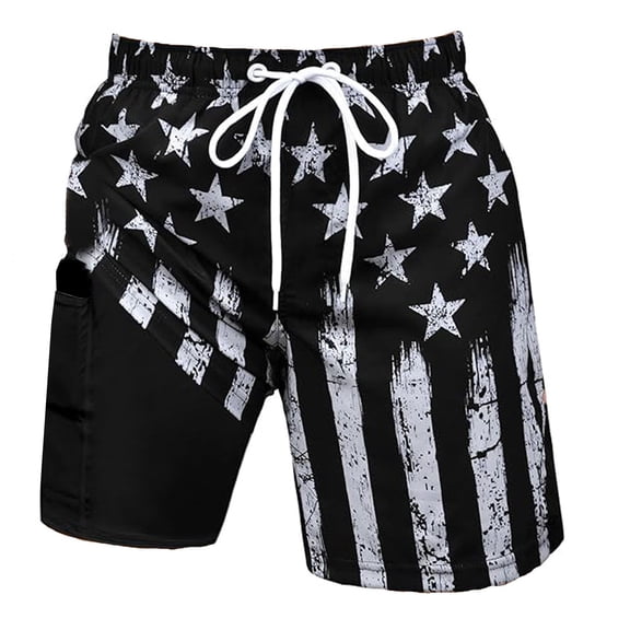 CONZONE Men'S Swim Trunks With Stretch Liner Hawaiian Graphic Y2K Board Shorts for Men Elastic Waist Drawstring Lightweight Quick Dry Summer Beach Swim Shorts With Pocket