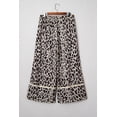 thumbnail image 3 of Women's Khaki Leopard Print Wide Leg Pants – Stylish Casual Drawstring Trousers for Daily Wear [ZhiHiMeRi] | 4X, 3 of 10