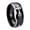 Black 2 Tone Polish Edge, variant on Christian Cross Religious Dome Brushed Blue Tungsten Ring 10MM